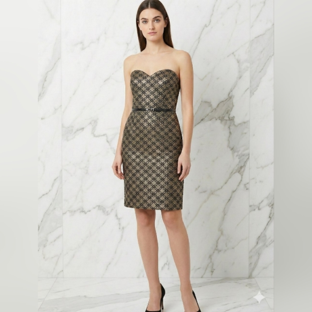 Maurices Strapless Black and Gold Dress